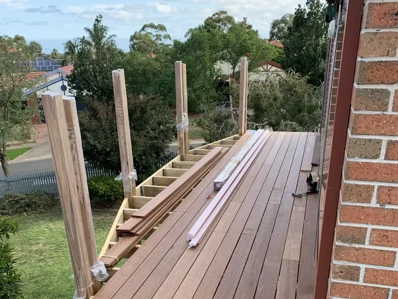 A photo of a deck renovation.