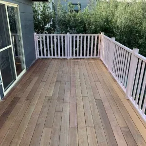 A photo of a deck renovation.