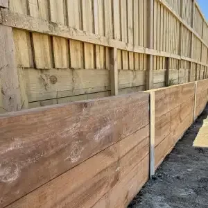 A photo of a retaining wall.